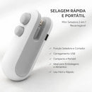 Mini Máquina Seladora Portátil  2 Em 1 com Carregamento Usb Elétrica
