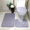 Kit 3 Peças De Banheiro Desenhado (Liso) Com Antiderrapante
