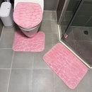 Kit 3 Peças De Banheiro Desenhado (Liso) Com Antiderrapante