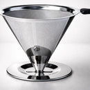 Filtro Coador De Café Inox 103 Com Pegador em Silicone - Peneira de Aço Reutilizável