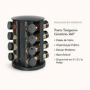 Porta Tempero Giratorio Com 9/12/16 Potes Vidro Suporte Para Especiarias Giratório 360°