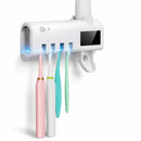 Suporte Dispenser/Aplicador Pasta de Dente Escova Automático Com Esterilizador e Porta Escova