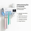Suporte Dispenser/Aplicador Pasta de Dente Escova Automático Com Esterilizador e Porta Escova